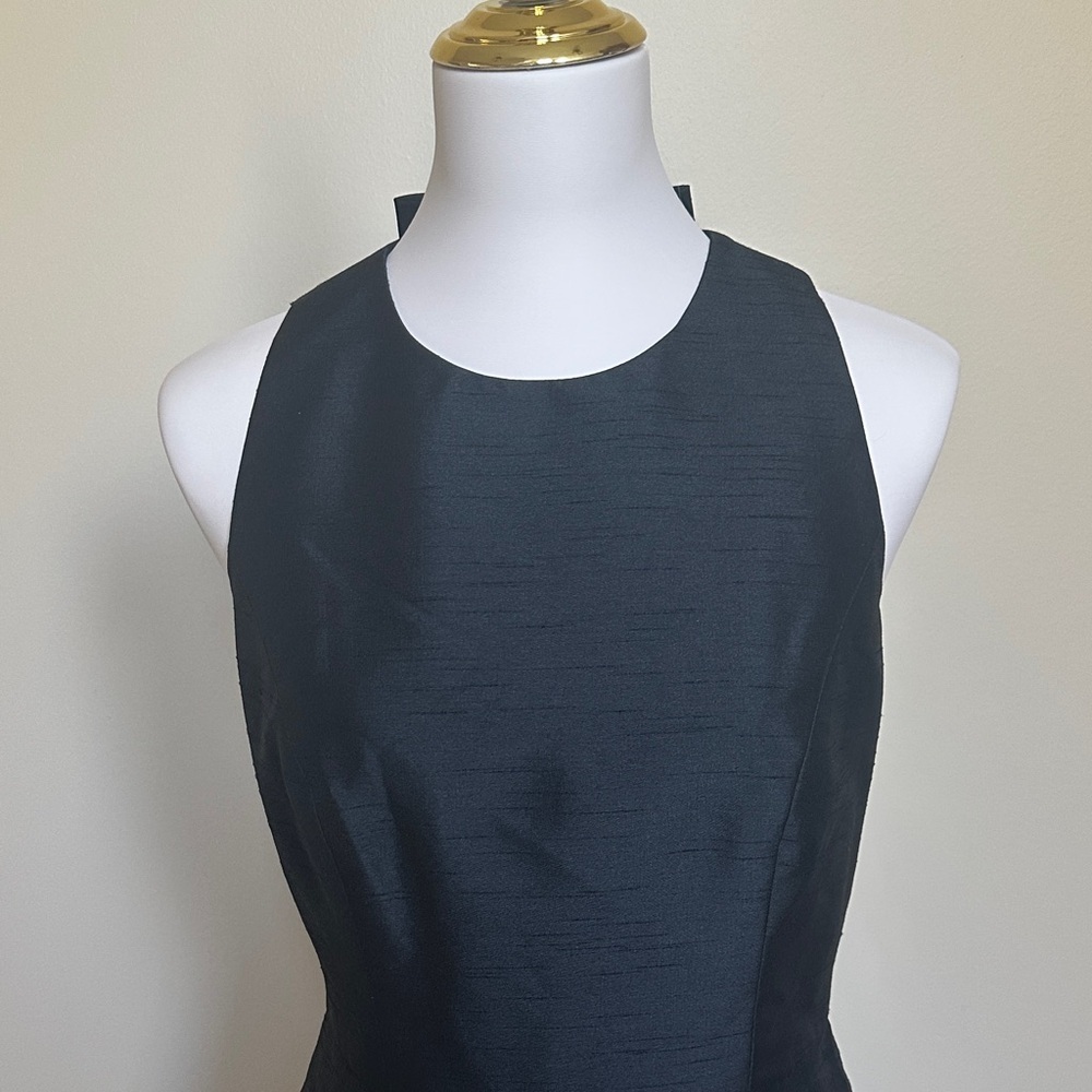 Alfred Sung D734 Black Halter Bow Back Mermaid Gown Size 8 |Formal Bridesmaid - Picture 3 of 9